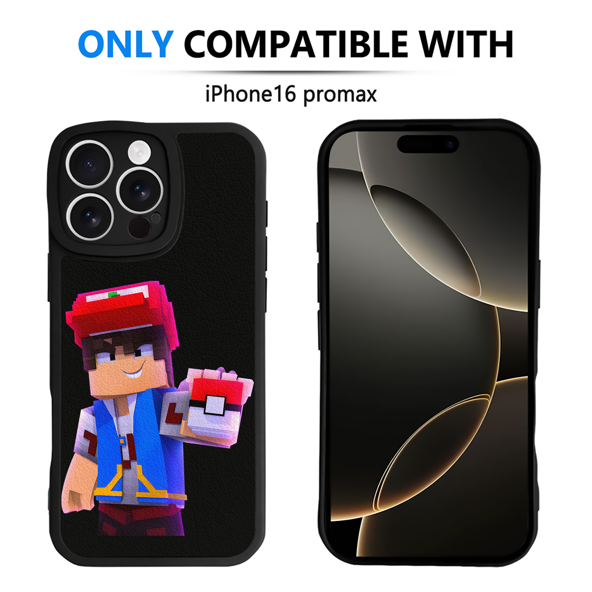 （画像用） マインクラフト ブロックの世界 Minecraft MC Block world 【iPhone 16シリーズ対応】シリコンスマホケース（レザー調） 材質：シリコン